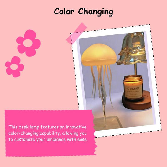 Jellyfish Design LED Lights for Bedroom, USB Rechargeable Color Changing Desktop Lamp, Modern Novelty Desk LED Light, Cozy Lighting for Home Bedroom Living Room Decor, LED Lights, Modern Nightstand Lamps